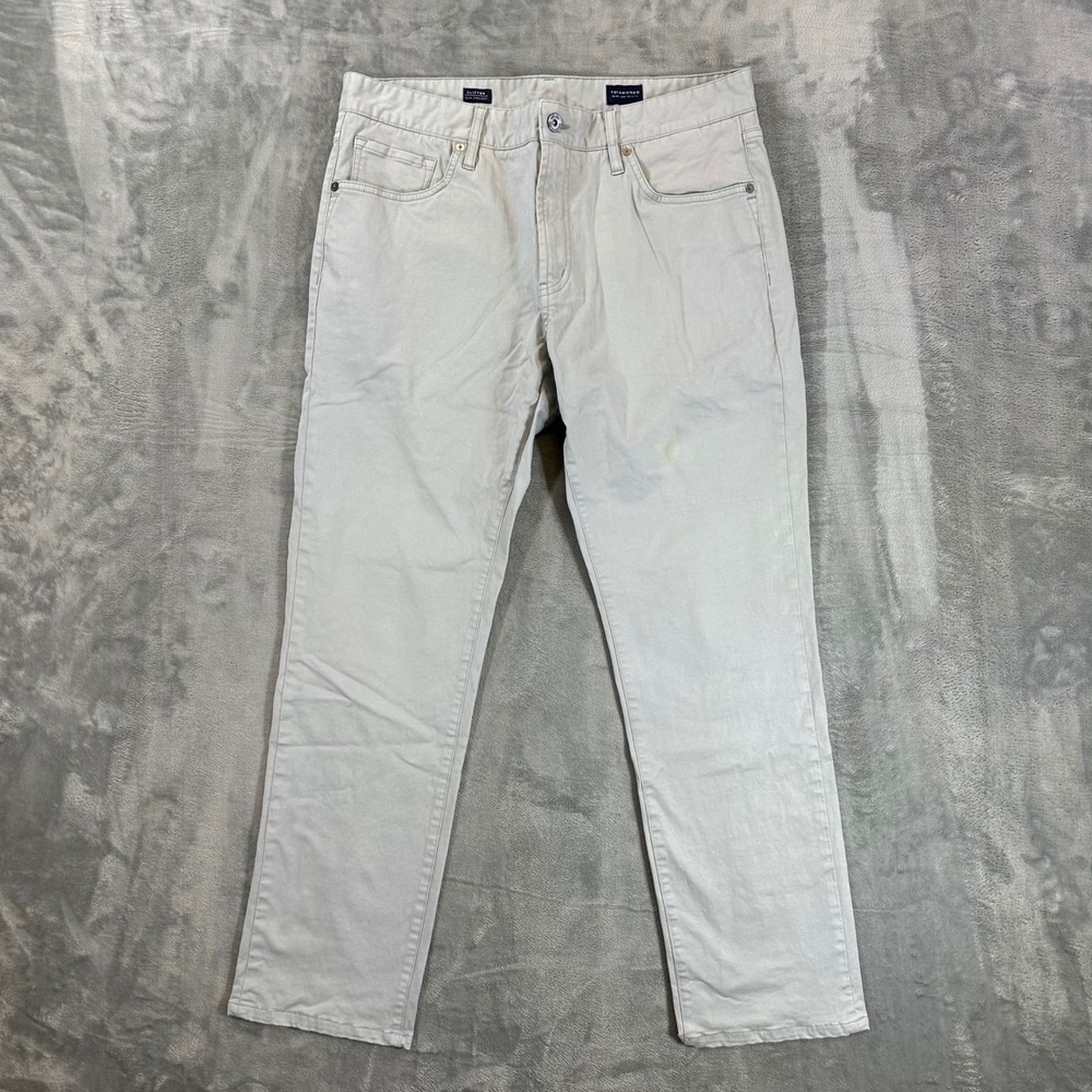 7 Diamonds Clifton Slim Straight Pants Men's Size 34x30 Light Gray